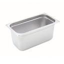 Winco SPJH-306 22 Gauge 18/8 Stainless Steel Third Size Anti-Jam Steam Pan, 6 inch Deep