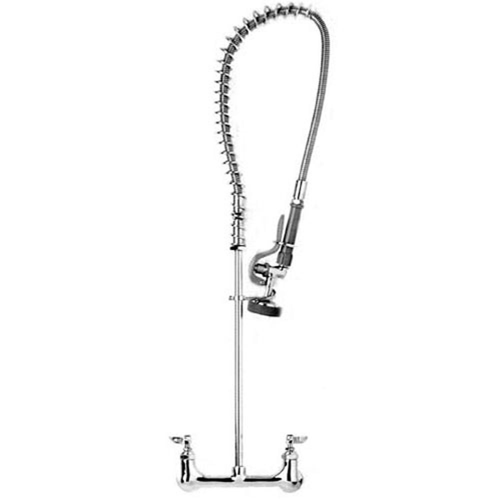 T and S Brass TSB0133 Wall Mount EasyInstall Spring Action Pre Rinse, 8 inch