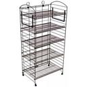 Mobile Merchandisers Bronze Hammertone 5-Shelf Fold-Up Wire Floor Display, 22 1/2 x 46 1/2 x 15 inch