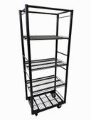 Mobile Merchandisers Silver Hammertone 4 Shelf Mobile Stocker Merchandiser with 3 Shelves