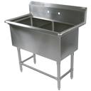 John Boos 16 Gauge Stainless Steel Two Bowl Sink without Drainboard, 65 1/8 x 29 1/2 inch.