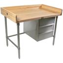 John Boos Penetrating Oil Finish Maple Top Bakers Table with 4 inch Coved Riser On Back and Both Ends, 72 x 30 x 1.75 inch.