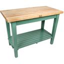 John Boos Cream Finish Warm Cherry Stain Base Maple Classic Country Work Table, 60 x 24 x 1.75 inch.