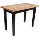 John Boos Cream Finish Black Base Maple Classic Country Work Table, 60 x 36 x 1.75 inch.