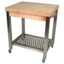 John Boos Maple Block Cream Finish Cucina Technica Cart with Drawer, 30 x 24 x 2 1/4 inch.