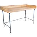 John Boos Maple Oil Finish Top Work Table with Stainless Steel Base, 120 x 36 x 1 3/4 inch.