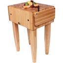 John Boos Cream Finish Maple Butcher Block with Casters and Black Legs, 30 x 24 x 10 inch.