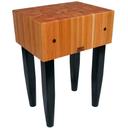 John Boos Cream Finish Cherry Le Butcher Block Table with Casters, 24 x 18 x 10 inch.