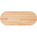 John Boos Tuff Var Finish Oval Blended Hard Maple Butcher Block Top, 60 x 42 x 1.5 inch.