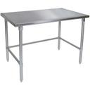 John Boos 14 Gauge Stainless Steel Flat Top Work Table with Adjustable Bracing, 108 x 30 inch.