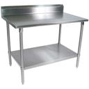 John Boos 14 Gauge Stainless Steel Base Work Table with Adjustable Shelf, 60 x 36 inch.