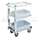 Lakeside Stainless Steel Beverage Service Cart with Laminate Finish, 24 x 40 3/4 x 38 5/16 inch Overall Size.