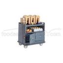 Lakeside Stainless Steel Large Beverage Service Cart with Laminate Finish, 24 x 58 3/8 x 38 5/16 inch Overall Size.