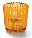 Hollowick Amber Glass Ribbed Tealight Lamp, 2 1/2 x 2 1/2 x 2 1/2 inch.