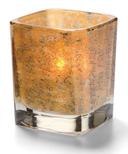 Hollowick Tetra Antique Gold Square Votive Lamp, 3 1/2 x 3 x 3 inch.