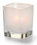 Hollowick Tetra Satin Linen Square Glass Votive Lamp, 3 1/2 x 3 x 3 inch.