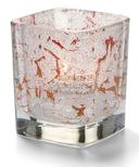 Hollowick Tetra Splash Red Glass Votive Lamp, 3 1/2 x 3 x 3 inch.