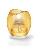 Hollowick Pixel Amber Tealight Glass Lamp, 3 x 2 7/8 x 2 7/8 inch.