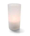 Hollowick Cafe Cylinder Satin Linen Votive Lamp, 4 5/8 x 2 1/4 x 2 1/4 inch.