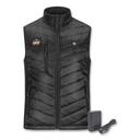 ergodyne Fleece/Polyester Large Black N-Ferno 6495 Rechargeable Heated Vest with Battery Power Bank