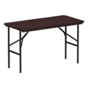 Alera Mahogany Rectangular Wood Folding Table, 48 x 23.88 x 29 inch