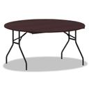 Alera Mahogany Round Wood Folding Table, 59 x 59 x 29 1/8 inch