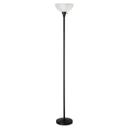 Alera Matte Black Translucent Plastic Shade Floor Lamp, 11.25 x 11.25 x 71 inch
