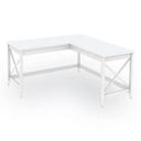 Workspace by Alera White L Shaped Farmhouse Desk, 58.27 x 58.27 x 29.53 inch
