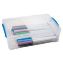 Advantus Clear Super Stacker Large Pencil Box, 9 x 5 1/2 x 2 5/8 inch