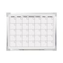 Flipside White Surface Silver Aluminum Frame Calendar Dry Erase Board, 24 x 18 inch