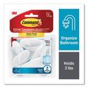 Command White Medium Plastic Bath Hooks Value Pack, 3 Pound Capacity - 6 Hooks and 6 Strips per pack