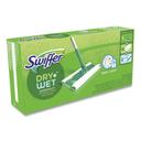 Swiffer 46 inch Silver/Green Aluminum/Plastic Handle White Cloth Head Sweeper Mop, 10 x 4.8 inch