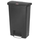 Rubbermaid Commercial Black Polyethylene Front Step Style Slim Jim Resin Step On Container, 13 Gallon