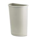 Rubbermaid Commercial Plastic Beige Half Round Untouchable Waste Container, 21 Gallon