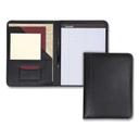 Samsill Bonded Leather Black Contrast Stitch Padfolio, 8 1/2 x 11 inch