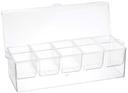 Tablecraft Polystyrene Bar Condiment Holder with Five 1.2 Pint Insert, 16.125 x 6.25 x 5 inch -- 6 per case.