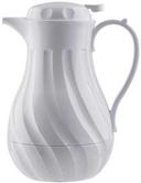 Tablecraft Polypropylene White Insulated Swirl Coffee Server, 64 Ounce