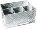 Tablecraft Lattice Collection Stainless Steel Rectangular Caddy, 10.75 x 8.5 x 4.75 inch