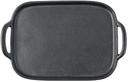 Tablecraft Black Melamine Small Rectangular Faux Cast Iron Serving Tray, 12.25 x 8 x 1.25 inch