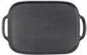 Tablecraft Black Melamine Large Rectangular Faux Cast Iron Serving Tray, 20.375 x 13.25 x 1.5 inch