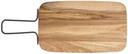 Tablecraft Industrial Collection Acacia Wood with Metal Banding Rectangular Serving Paddle with Handle, 8.5 x 15.125 x 20.125 inch