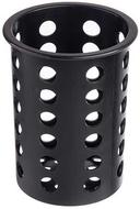 Tablecraft Black Polypropylene Flatware Cylinder, 4 3/8 inch Dia x 5 1/2 inch -- 12 per case
