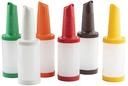Tablecraft Complete Pourmaster Polyethylene Assorted Colors One Piece Neck Spout, 1 Quart Capacity -- 12 per case