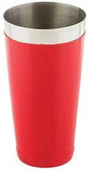 Tablecraft Stainless Steel with Red Vinyl Coating Bar Shaker, 16 Ounce