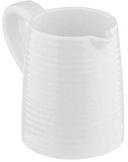 Tablecraft Pulito Collection White Melamine Textured Finish Creamer, 4 3/8 x 3 x 3 5/8 inch -- 12 per case
