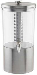 Tablecraft Single Stainless Steel Upscale Beverage Dispenser with Tritan Plastic and Nickel Plated ABS Faucet, 2.5 Gallon Capacity