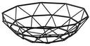 Tablecraft Delta Series Black Powder Coated Steel Round Wire Basket, 8 inch Dia.