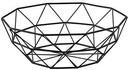 Tablecraft Delta Series Black Powder Coated Steel Round Wire Basket, 10 inch Dia