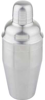 Tablecraft 18/8 Stainless Steel Brushed Finish 3 Piece Cocktail Shaker, 18 Ounce Capacity