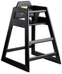 Tablecraft Black ASTM Assembled Wood High Chair, 20 1/8 x 23 x 29 1/2 inch